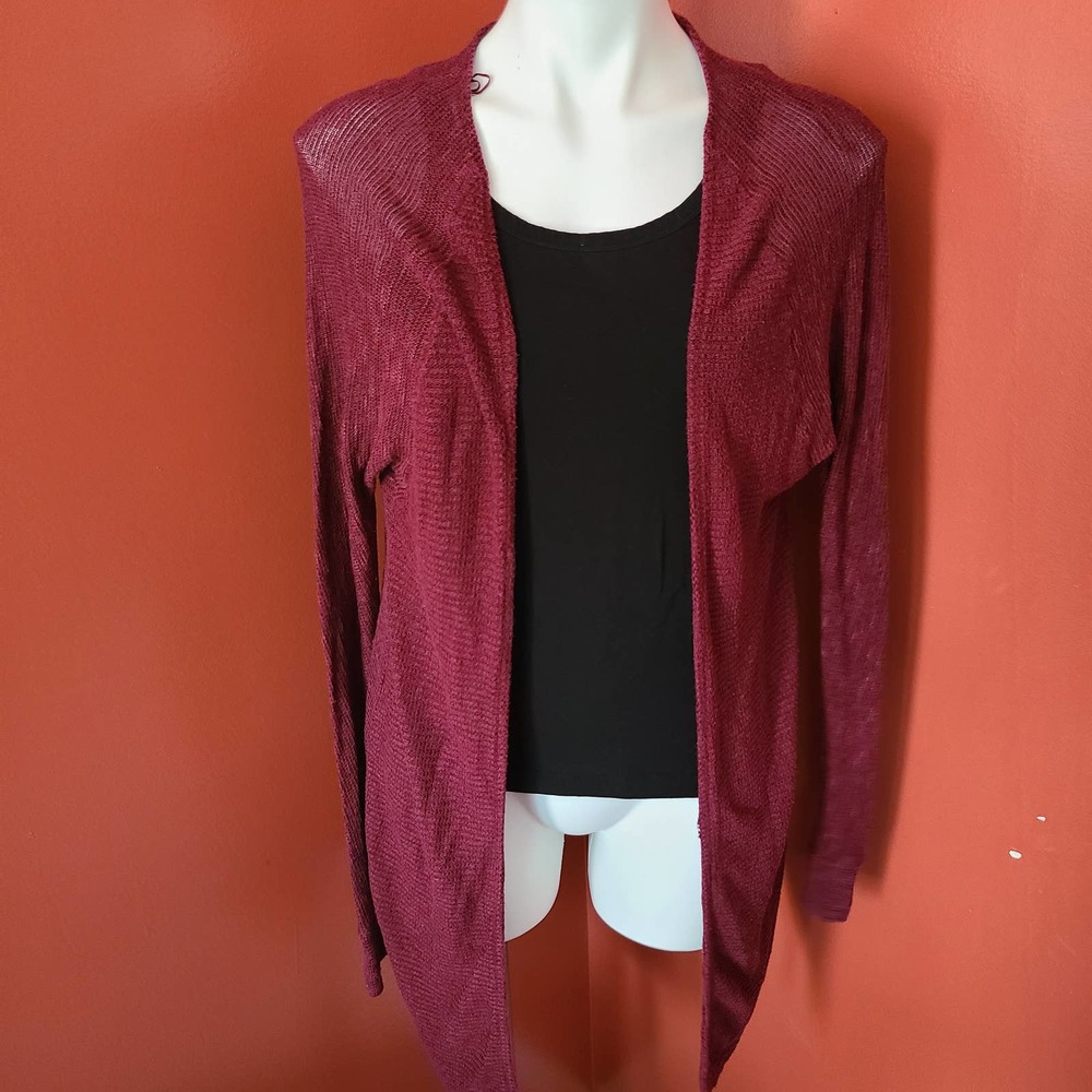 American Eagle Burgandy Open Cardigan Size Large